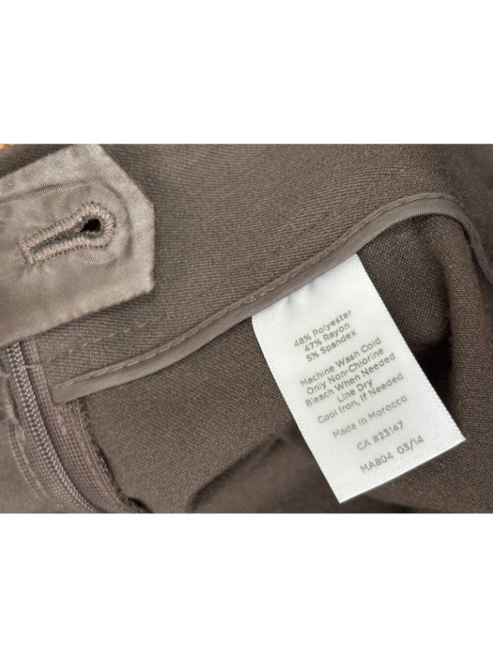 Talbots Womens Heritage Dress Ankle Pants 6p 6 Petite Brown Stretch Flat Front - Picture 5 of 6